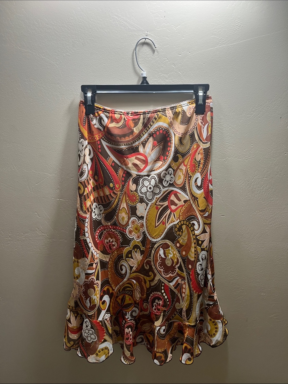Women’s Paisley Ruffle Hem Skirt - Multicolor